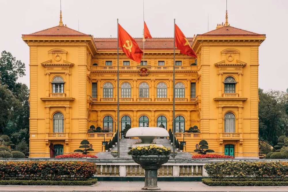 The Presidential Palace - one of the most important building near Hanoi B52 Victory Museum